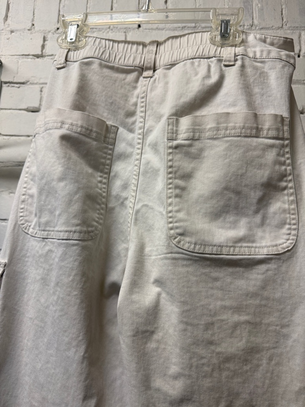Women’s Cargo Pants in Light Cream - Classic Utility Style - Picture 3 of 3